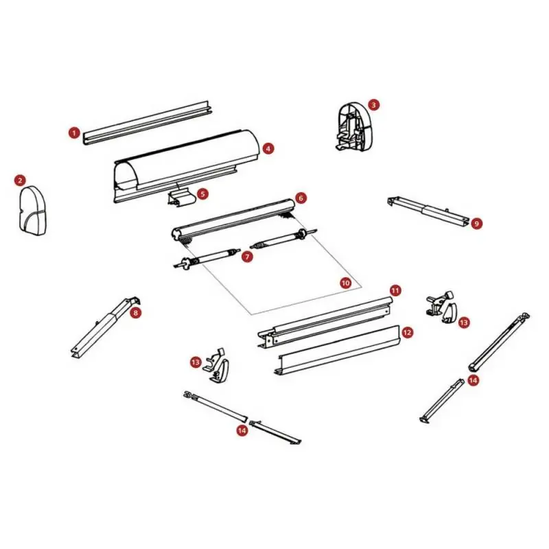 Aktuell Frontblende Markisenlänge 2,6 m