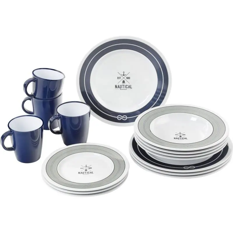 Aktuell Brunner Nautical - Geschirr Set - 16-teilig