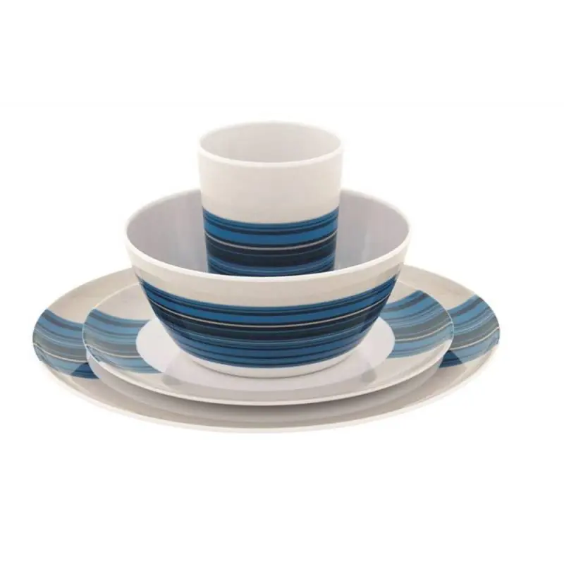Bestpreis Outwell Blossom Camping Geschirr Set - blau