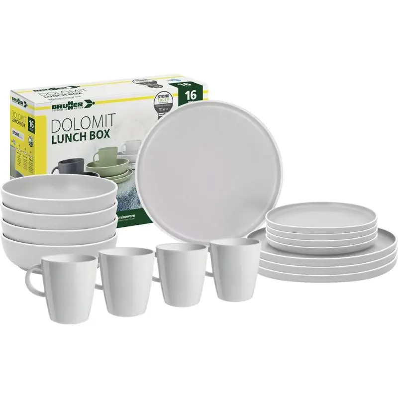 Wochenendangebot Brunner Lunch Box Dolomit White 16 tlg.