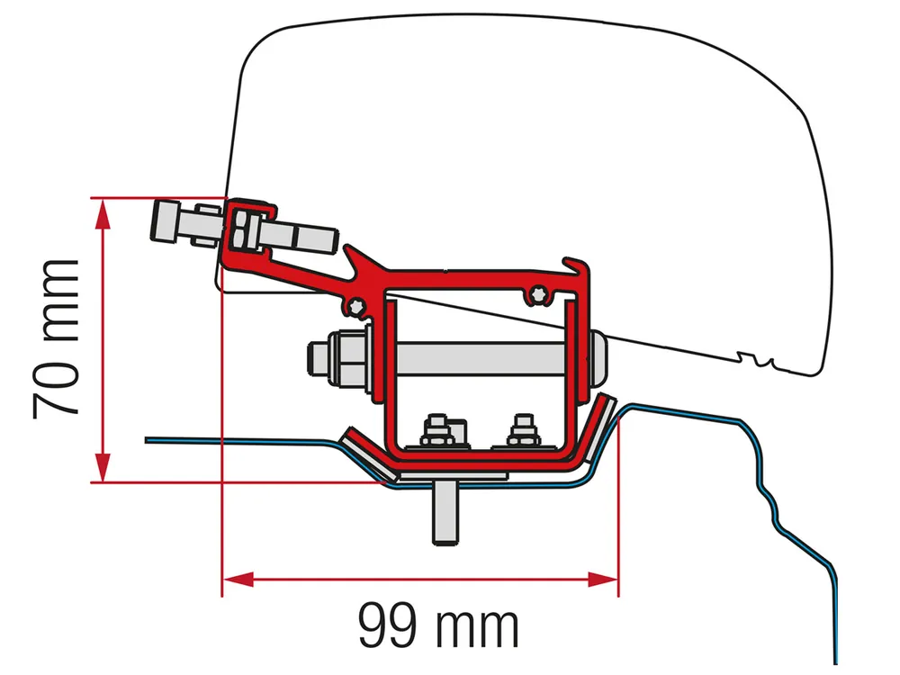 Ausverkauf Fiamma Adapter F40Van Trafic/Vivaro/Talento/NV300 L2