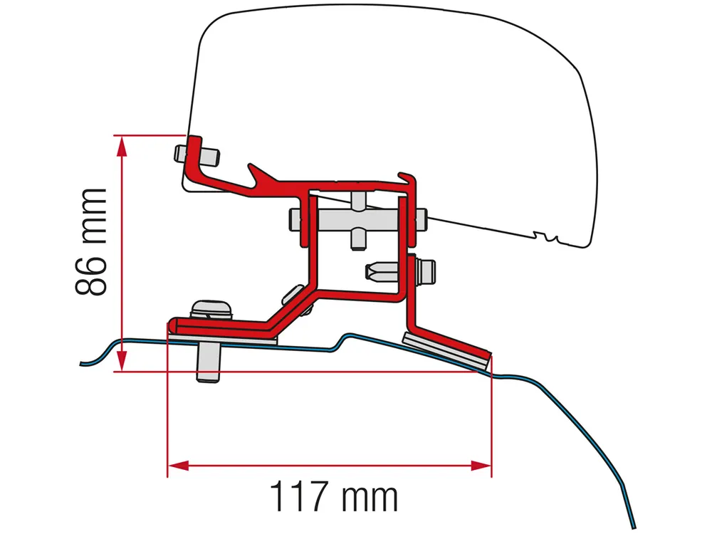 Begrenztes Angebot Fiamma Adapter F40Van Ford Custom L1
