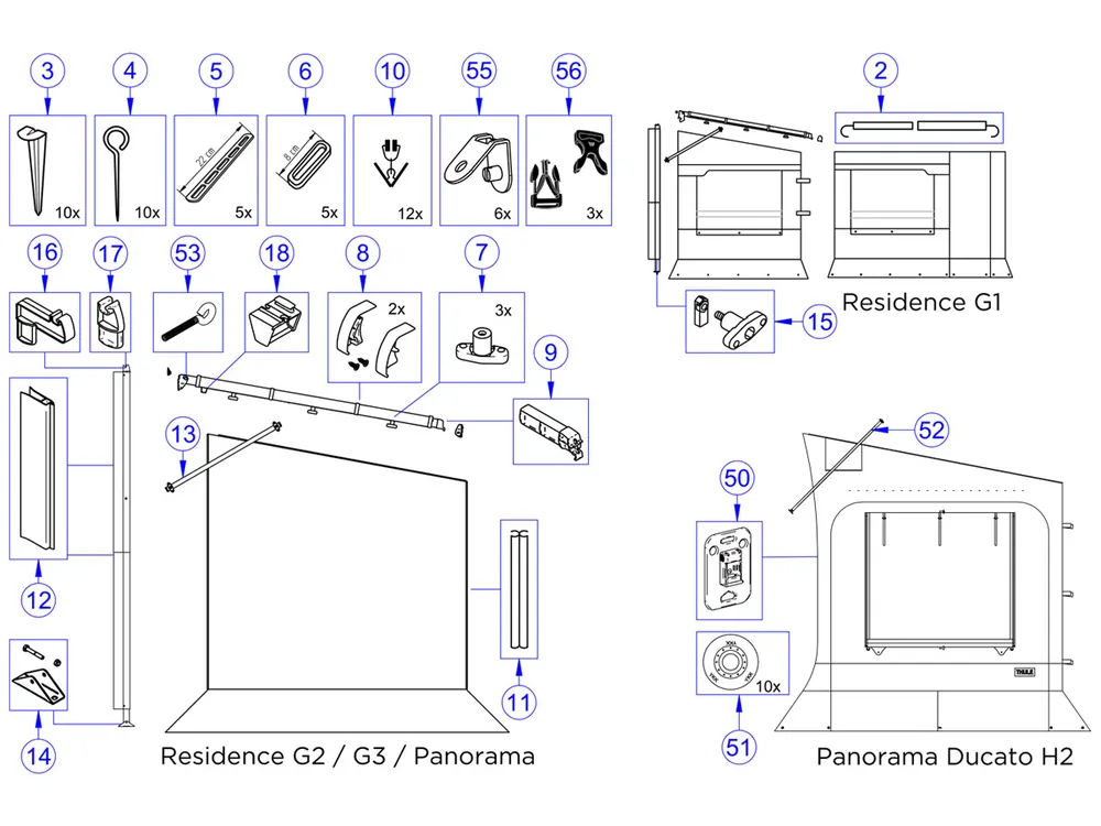 Aktuell Thule Omnistor Masthalterung Andruckstange Serie 6 & 8 Residence