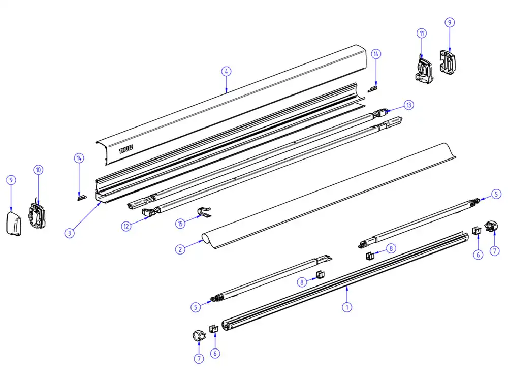 Aktuell Thule Omnistor Spannstange rechts 3200 250-300
