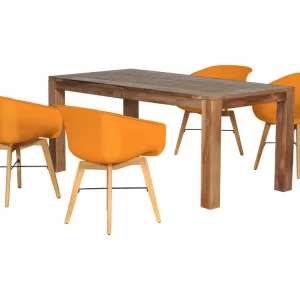 Amalia Wood Indian Orange Evora 180 Diningset Geprüft