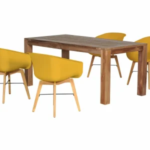 Amalia Wood Yellow Curry Evora 180 Diningset Ausverkauf