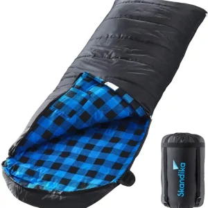 Zertifiziert Skandika Dundee Flanell RV links schwarzer Schlafsack