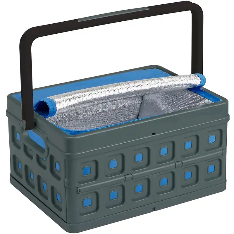 Sunware Square 24L Klappbox mit Griff und Kühltasche - Anthracite Direkt Vom Hersteller