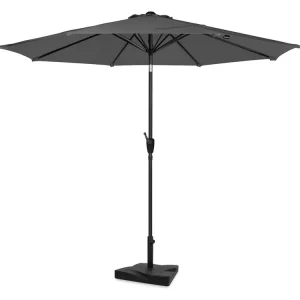 Garantierte Lieferung VONROC Premium Recanati Ø300 cm Sonnenschirm mit Fuß - Grey