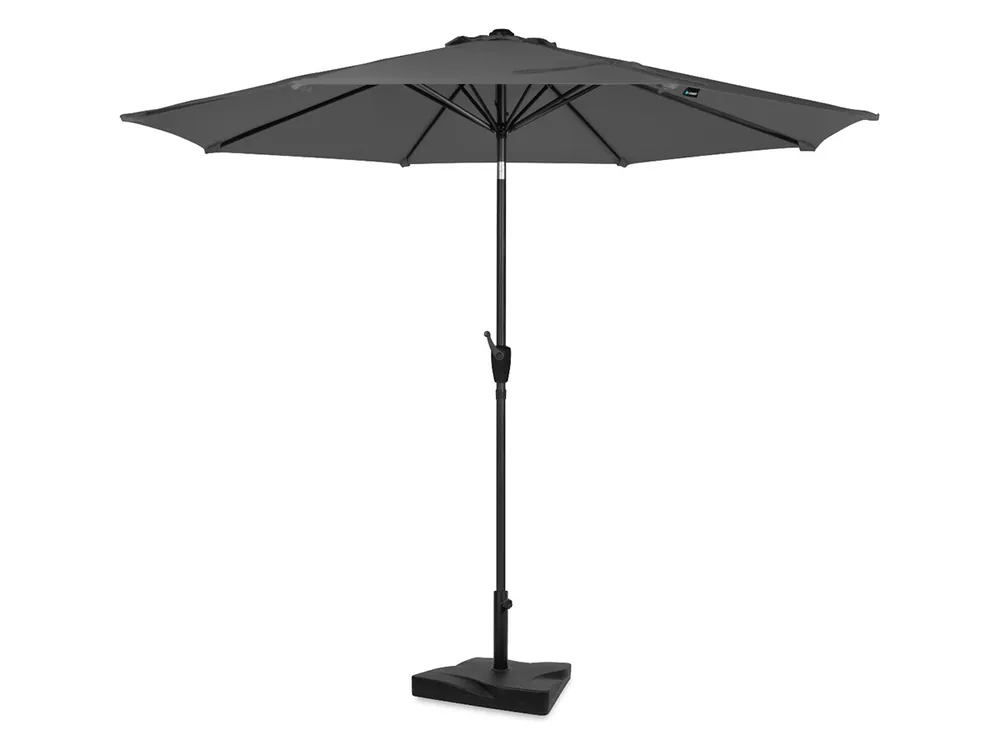 Garantierte Lieferung VONROC Premium Recanati Ø300 cm Sonnenschirm mit Fuß - Grey