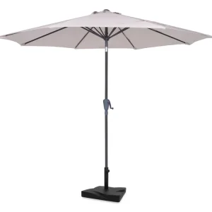 VONROC Premium Recanati Ø300 cm Sonnenschirm mit Fuß - Beige Direkt Vom Hersteller
