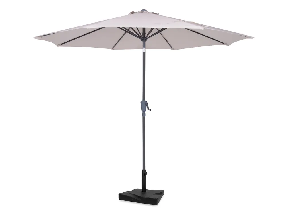 VONROC Premium Recanati Ø300 cm Sonnenschirm mit Fuß - Beige Direkt Vom Hersteller