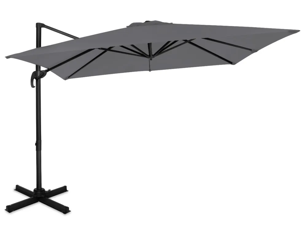 Mega-Angebot VONROC Pisogne 3x3m Premium Freitragender Sonnenschirm - Grey