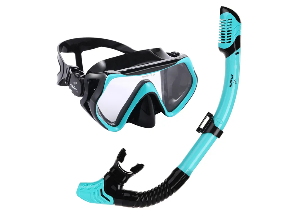 Atlantis Borneo Erwachsene Schnorchel-Set - Blue Highlight