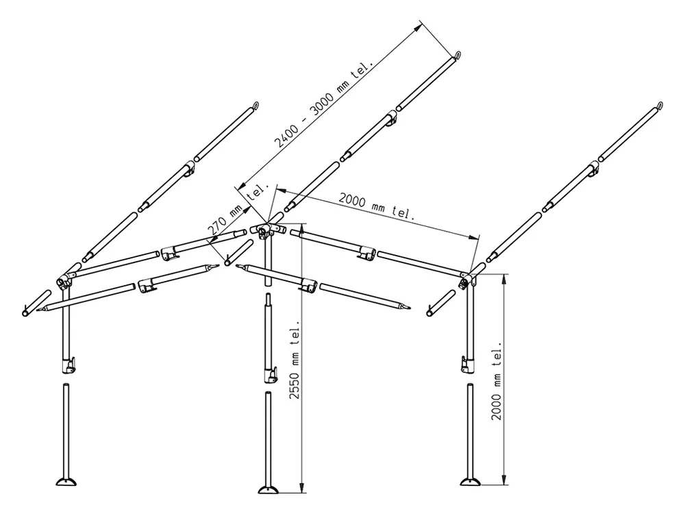 Piper Vorzelt Gestänge PowerGrip Aluminium 28 mm Größe 2 - 7 Direktkauf