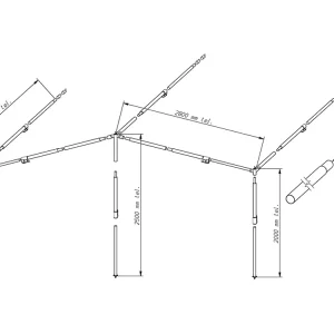 Expressversand Piper Sonnendach Gestänge PowerGrip Aluminium 28 mm Größe 8 - 10