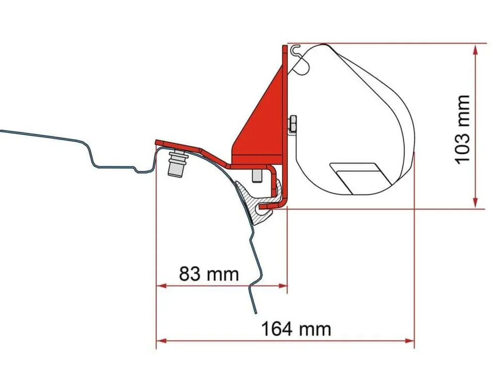 Bestpreis Fiamma F35 Adapter Multirail Reimo VW T5/T6