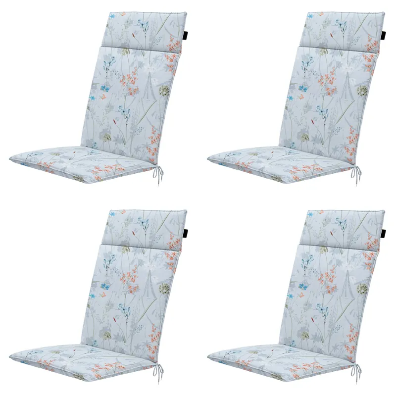 Zertifiziert Madison Donna Azurblaues Canvas Eco+ Gartenstuhlkissen - 4er-Set