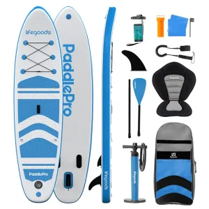LifeGoods PaddlePro SUP Board mit Sitz - White/Sky Blue Günstig