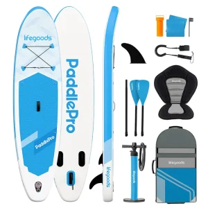 LifeGoods Allround Compact SUP Board mit Sitz - Sky Blue Direkt Vom Hersteller