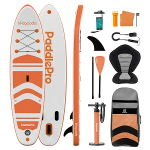 Neu LifeGoods PaddlePro SUP Board mit Sitz - White/Orange