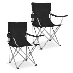 TRVLMORE Basic Black Faltstuhl - Set von 2 Knallerangebot