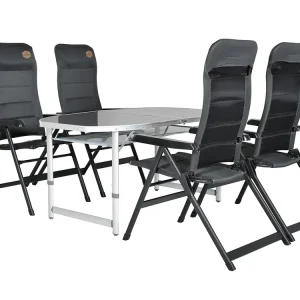 Beliebt Obelink Cyprus 150 Grey und Ambassador Grey Tisch mit Klappstühle