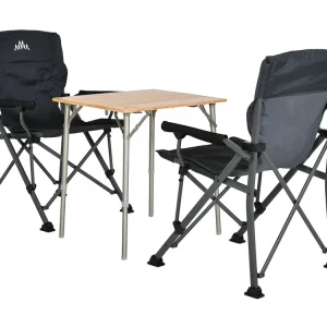 Obelink Bamboo Compact 65 und Chairman Anthracite Tisch mit Faltstühle Meistverkauft