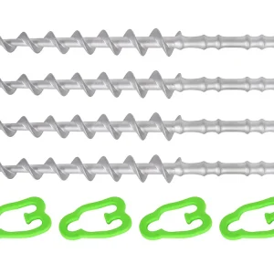 Obelink Alphagrip Aluminium-Schraubheringe mit Heringclips 31 cm – 4er-Set Preis Gesenkt