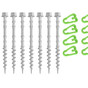 Obelink Alphagrip Aluminium-Schraubheringe mit Heringclips 20 cm – 8er-Set Must-Have