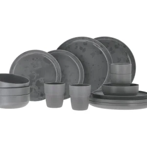 Heißes Angebot Travellife Palma dark grey 16-teiliges Geschirr-set