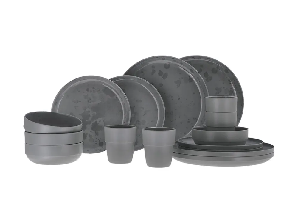 Heißes Angebot Travellife Palma dark grey 16-teiliges Geschirr-set