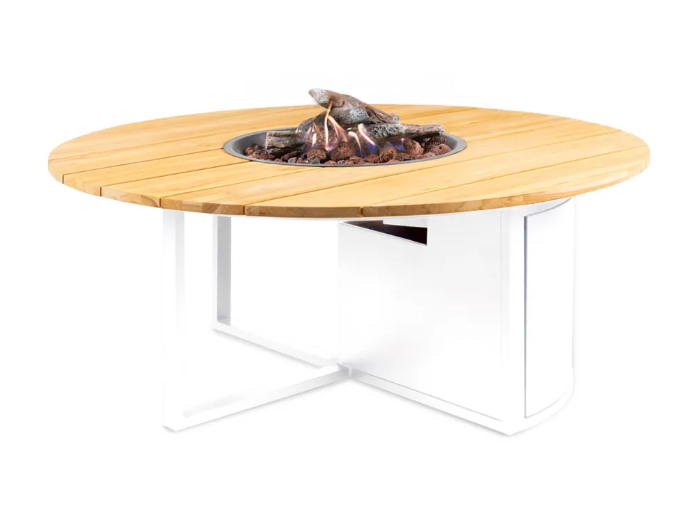 Begrenztes Angebot Cosi Fires Cosiloft 120 round Feuertisch - White/Teak