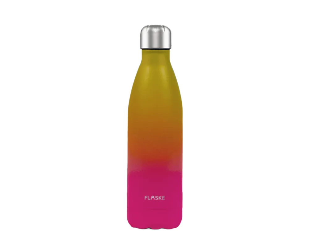 Zertifiziert FLASKE 750 ml Trinkflasche aus Edelstahl - Gradient Sunset