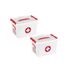 Wochenendangebot Sunware Q-line 2er-Set 22L Erste-Hilfe box mit Einsatz - rot