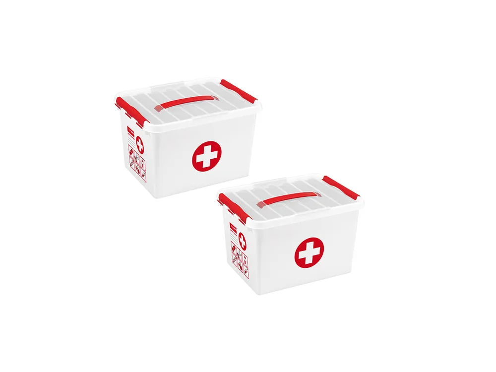 Wochenendangebot Sunware Q-line 2er-Set 22L Erste-Hilfe box mit Einsatz - rot