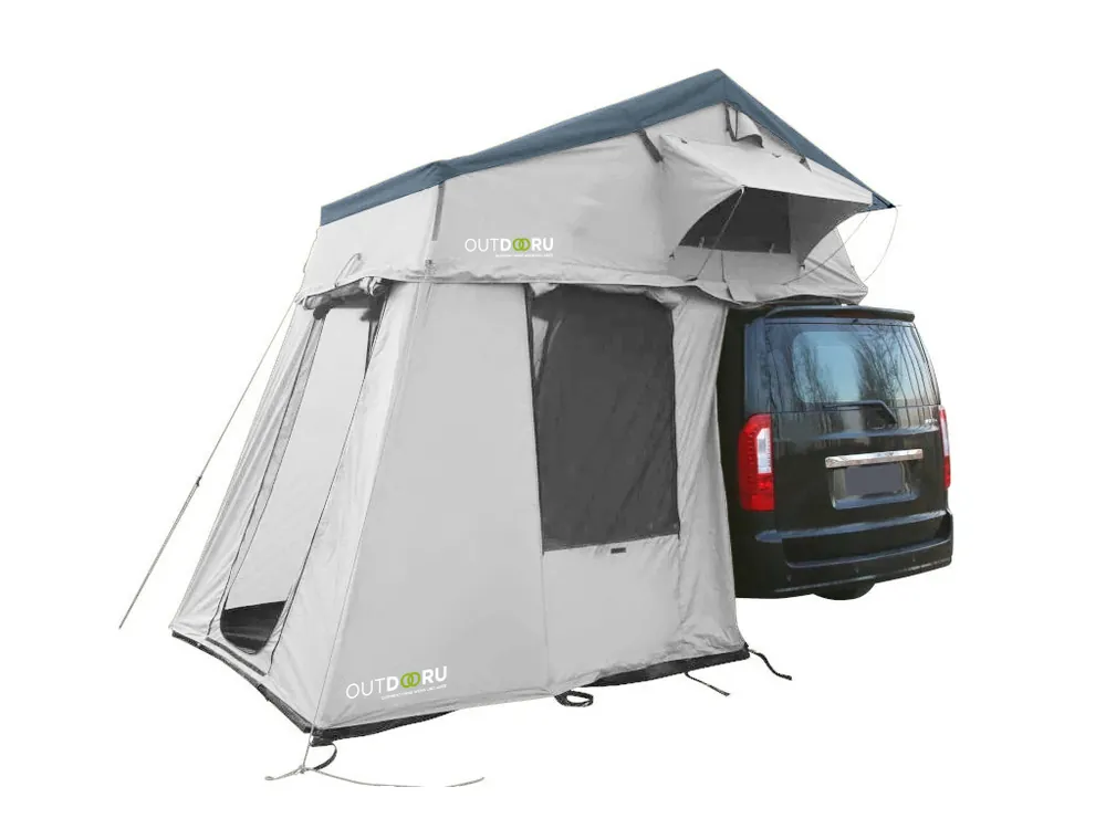 OutdoorU Family Plus 4 Pers Dachzelt inkl. Vorzelt - Stone Grey Preisknaller
