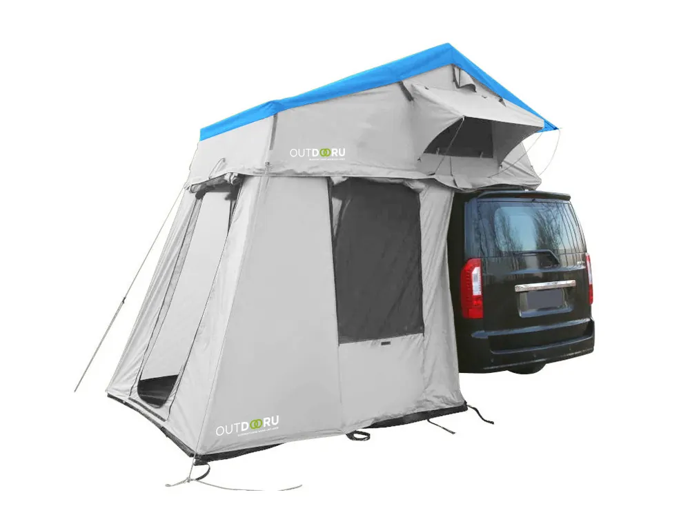 Ausverkauf OutdoorU Family Plus 4 Pers Dachzelt inkl. Vorzelt - Blue Lagoon