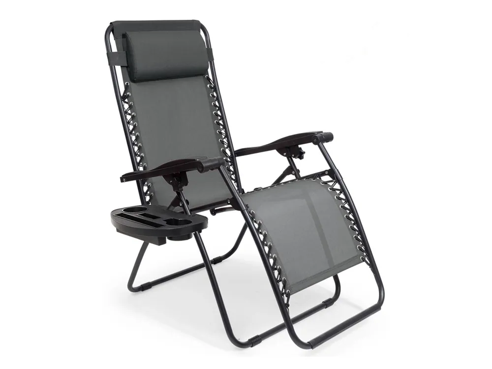 LifeGoods Relaxstuhl mit Beistelltisch - DarkGrey Saisonangebot