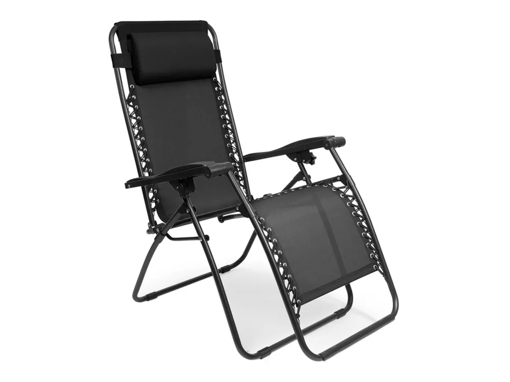 Highlight LifeGoods Liegestuhl mit Beistelltisch - Black