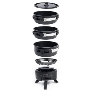 Heißes Angebot Skandika Rask Hybrid Gas/Strom Campingkocher - Black