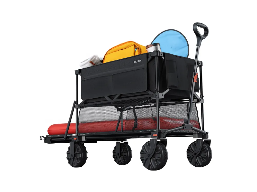 Beliebt LifeGoods Doppel 400L bollerwagen - Black