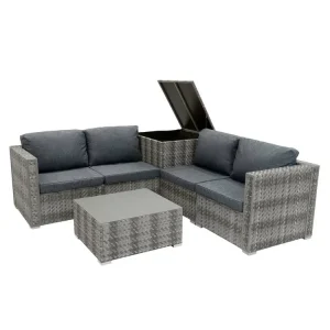 Geprüft Rattan Modular 6-teiliges Möbelset – Grau