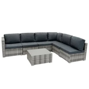 Angebot Rattan Modular 7-teiliges Möbelset – Grau