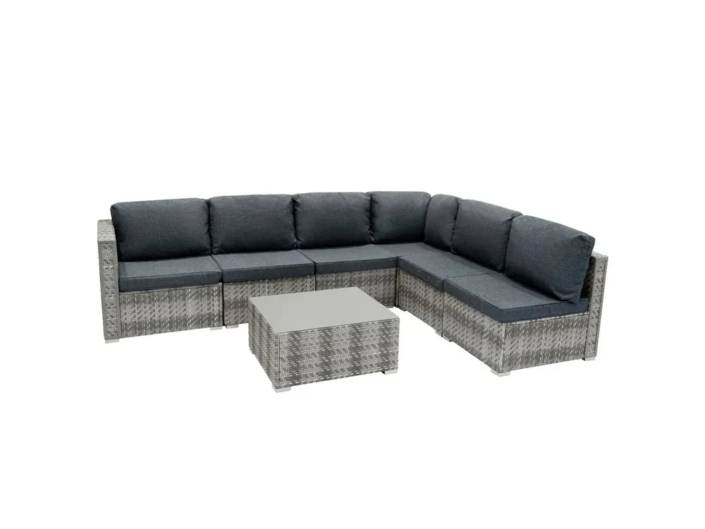 Angebot Rattan Modular 7-teiliges Möbelset – Grau