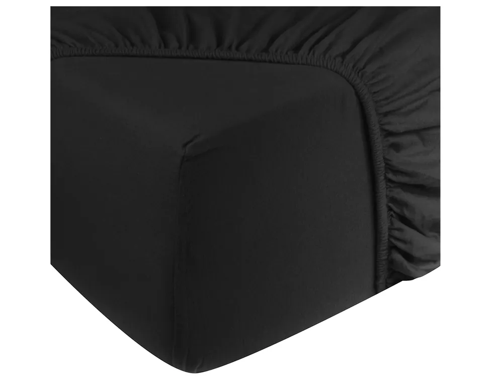 Direktkauf DoubleDry Jersey 180 x 200 cm Spannbettlaken - Black