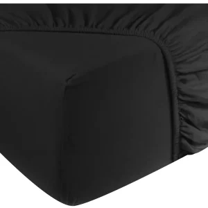 Saisonangebot DoubleDry Jersey 160 x 200 cm Spannbettlaken - Black