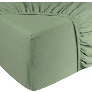 Schneller Versand DoubleDry Jersey 160 x 200 cm Spannbettlaken - Old Green