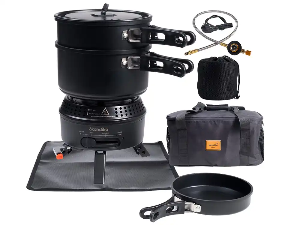 Sofort Bestellen Skandika Rask Hybrid Gas/Strom Campingkocher - Black