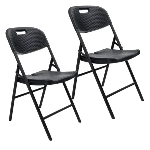 Garantierte Lieferung Skandika Masi Set von 2 Klappstuhle - Black